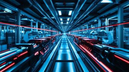 Poster - High-Tech Robotic Automation in Modern Factory