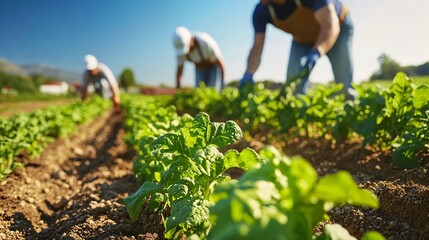 Farmers Collaborating in Sustainable Agriculture Practices