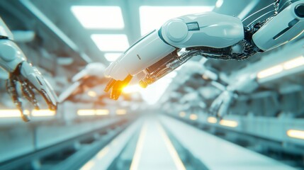Poster - Futuristic Robotic Arm in Modern Industrial Setting