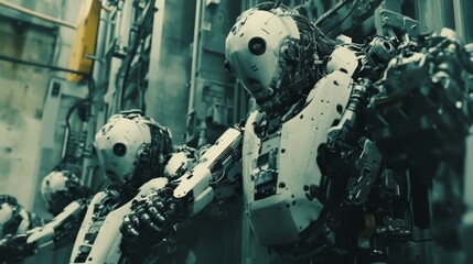 Poster - Futuristic Robots in Industrial Setting