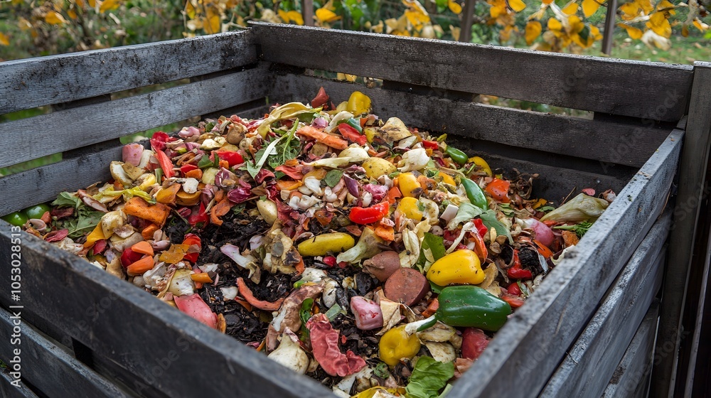 Composting food scraps in a kitchen, reducing the amount of waste sent ...