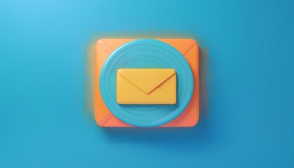 Poster - A colorful representation of an email icon, featuring an envelope on a vibrant background, symbolizing digital communication and connectivity.