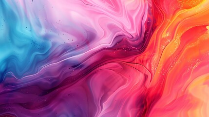 Canvas Print - abstract colorful background with flowing and swirling paint.