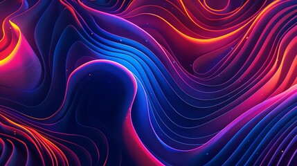 Canvas Print - abstract background of colorful wavy lines.