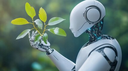 Poster - Digital innovations and AI-powered green technology in a futuristic setting, symbolizing sustainability and progress