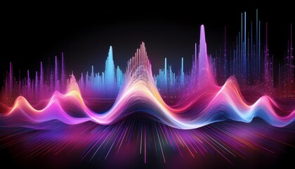 Poster - A vibrant, colorful audio visualization depicting sound waves and frequency patterns against a dark backdrop.