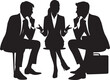 © Md Hasan - Group of business people talking silhouette vector illustration isolated on a white background