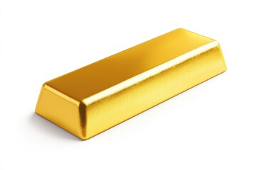 Gold bar isolated on white background for financial concept.