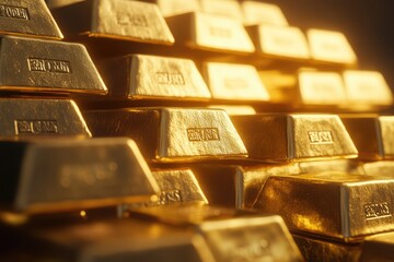 Stack of gold bars  Financial concepts