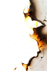 Wall Mural - Burned paper edge with fire