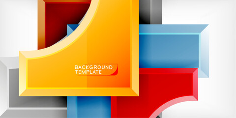 Poster - Geometric design abstract background - circles and triangles