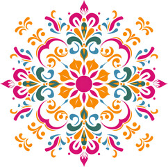 Wall Mural - Colorful floral mandala