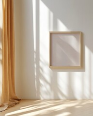 Poster - Minimalist Wall with Blank Frame for Tranquil Modern Decor – Ideal for Thanksgiving and Christmas Themes