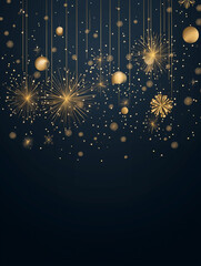 Wall Mural - 2025 new year abstract golden fireworks and golden gradient numbers on dark blue background