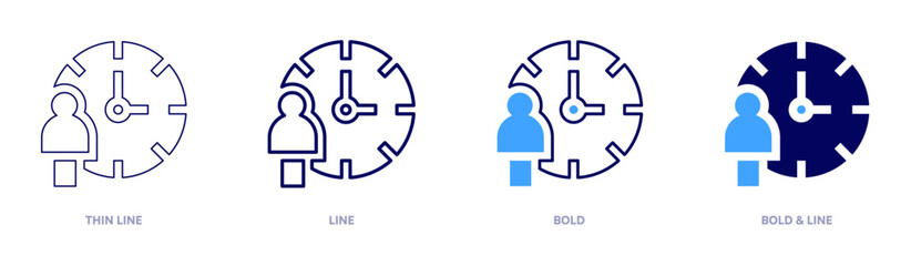 Efficiency icon in 4 different styles. Thin Line, Line, Bold, and Bold Line. Duotone style. Editable stroke