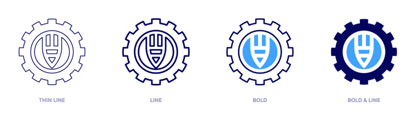 Management training icon in 4 different styles. Thin Line, Line, Bold, and Bold Line. Duotone style. Editable stroke