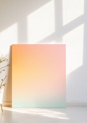 Poster - Minimalist Art Display with Vibrant Abstract Painting and Ample Copy Space