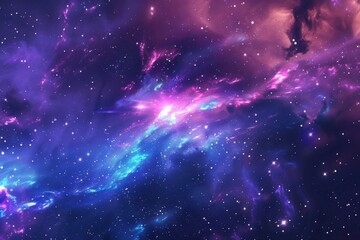 Wall Mural - Glowing Gaseous Nebula and Stars in Deep Space