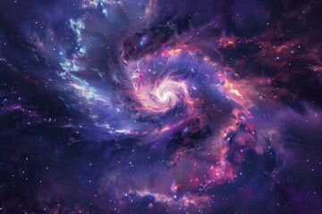 Wall Mural - Spiral Galaxy in Deep Space with Vibrant Colors
