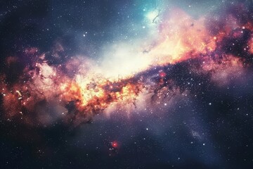 Wall Mural - Glowing Nebula and Stars in the Cosmos
