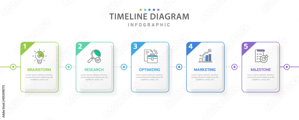 Time Line Topic Infographic template for business concept. 5 Steps Modern Timeline ...