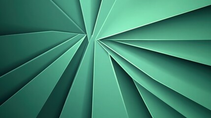 Wall Mural - Tosca green background with crisp, angular corner lines that draw attention to the center, creating a modern vector illustration with depth
