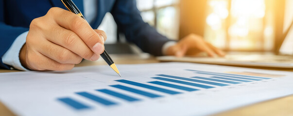 Poster - Business Executive Reviewing Sales Software Data
