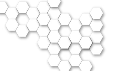 Poster - vector technology background with hexagon concept design. embossed hexagon , honeycomb white shadow.