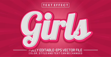 Poster - Girls font Text effect editable
