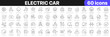 © stas111 - Electric car line icons collection. Energy, charge station, solar energy, emission icons. UI icon set. Thin outline icons pack. Vector illustration EPS10