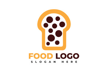 simple and minimalist food logo design template, food restaurant logo in white background