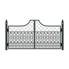 Universal swing metal gate for safety and style isolated on white background