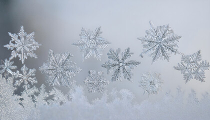 Poster - Delicate frost patterns nature's crystal art captured on windowpanes