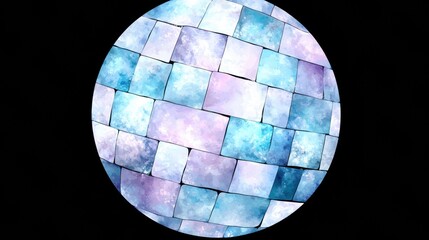 Poster - Colorful Abstract Mosaic Sphere on Black Background