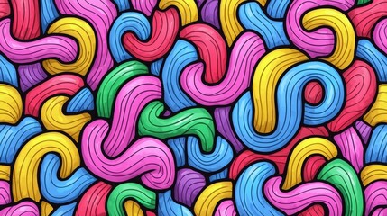 Poster - Colorful Swirling Lines Abstract Design for Backgrounds