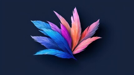 Poster - Vibrant Colorful Feathers in Artistic Display