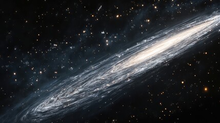 Wall Mural - an artistic representation of a dwarf galaxy, highlighting its unique shape and the delicate interpl
