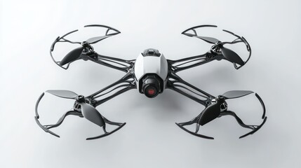 Aufkleber - A Black and White Drone with Four Propellers