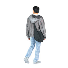 Leinwandbilder - 歩くカジュアルウェアの男性の後ろ姿　手作業で精密に切り抜いた背景透過全身写真PNG