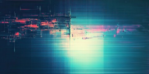 Poster - abstract screen glitch with colorful texture variation