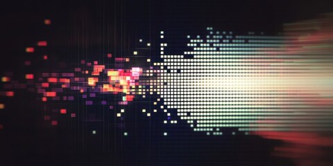 Poster - dynamic glitch texture with colorful chaos
