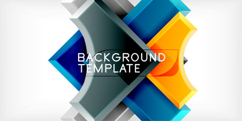 Poster - Geometric design abstract background - circles and triangles