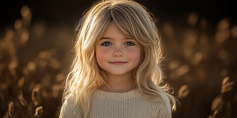 Portrait of a beautiful little girl looking at the camera