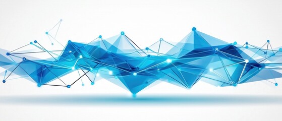 Aufkleber - Abstract geometric background with blue triangular shapes and lines, perfect for modern design projects.