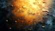 © Trippple - Abstract Background - Dark Grey Surface with Golden Light and Water Droplets