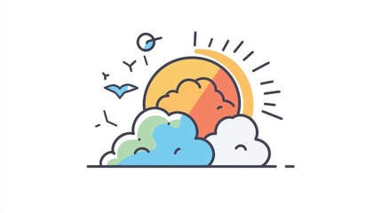 perfect line style icon for representing weather forecasts in apps.