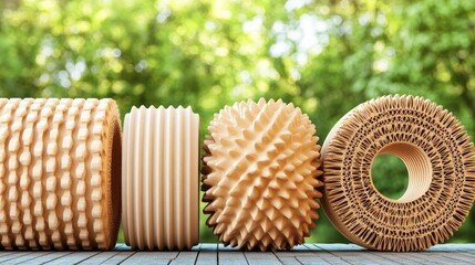 Aufkleber - Exploring the aesthetic appeal of unique wooden textures and shapes in nature-inspired design