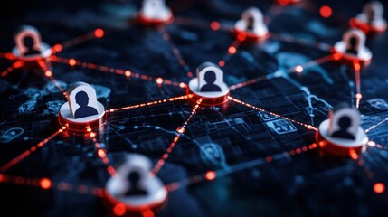 Aufkleber - Exploring digital connections visualizing social networks and interactions in the modern world