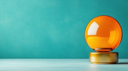 Aufkleber - Contemporary design a glowing orange sphere on a minimalist background for modern aesthetics