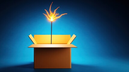 Poster - Unleashing creativity a spark ignites from an open box in a captivating visual expression
